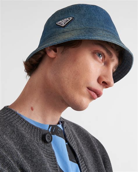 mens prada hats|prada denim bucket hat.